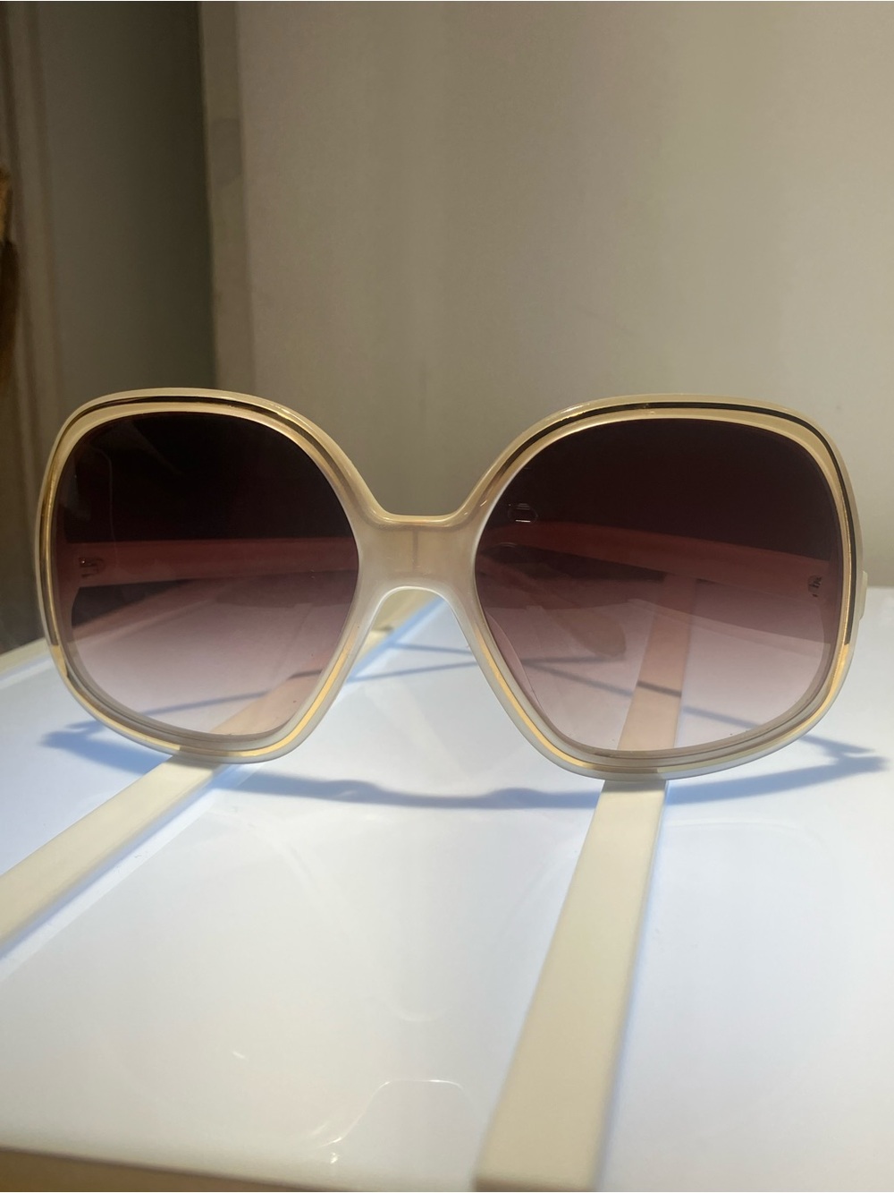 Oliver Peoples Tayla Ivory Sunglasses maroon Gradient Lenses made in Japan